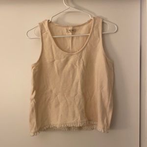 Madewell Woven Tank with Frill Edge